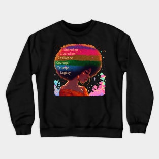 Strong Woman, Retro Afro Woman: Celebrating Mothers with Unbroken Liberation, Resilience, Courage, Triumph, and Legacy Crewneck Sweatshirt